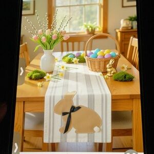 NWT easter bunny RABBIT TABLE RUNNER